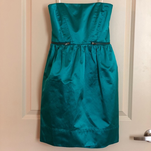 Shoshanna Dresses & Skirts - Shoshanna Strapless Teal Silk Dress